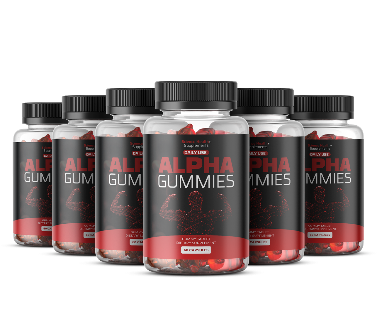 AlphaGummies6: Male Vitality Support (6-Bottle Kit)